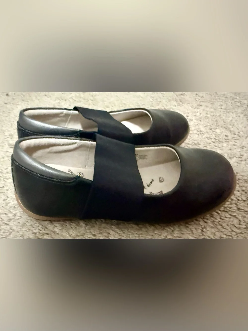 Livie & Luca Black Mary Jane Elastic Strap Girls Shoes Size 9 Toddler